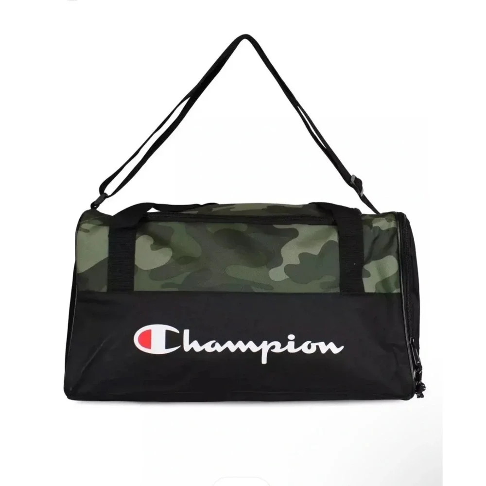 Champion Camo Duffel Bag Black Green Camouflage Gym Travel Bag CV2-1054-315 NEW